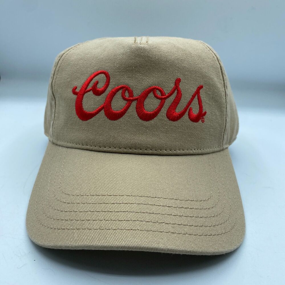Coors American Needle Snapback Adult OSFA Beige Logo Beer Party Adjustable NWOT